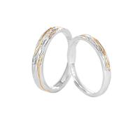 Anillo Unisex, Alianza Plata 925 Plata Oro Estilo Elegante Pareja Ajustable Ideas Regalos Mujeres, Ajustable, Plata 925/1000, No Gemstone