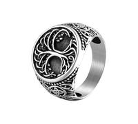Anillo unisex retro con símbolos del árbol de la vida, de acero antiguo, runas nórdicas, nudo celta, pata de lobo, amuleto islandés, joyería de moda, regalo creativo para mujeres y hombres