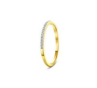 Anillo Veretta para mujer Miore, oro blanco auténtico oro amarillo 9KT 375 diamantes naturales Ct. 0,08. Auténtica eternidad de brillantes, alianza hipoalergénica., Oro amarillo, Diamante