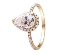 Anillo vintage, anillo de oro de 18 quilates, 5 x 8 mm, moissanita blanca, tamaño apilable, anillo de nudillos para mujer, graduación, anillo de boda para hombre, L 1/2, Oro amarillo de 18 quilates,