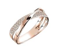 Anillo X chapado en oro,Anillo chapado en oro - Anillos apilables para mujer entrelazados,Anillo clásico simple, anillo de promesa de boda de compromiso para mujer, 11, 1, Consulte la descripción