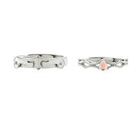 Anillos a juego, conjunto de anillos de caballero y princesa de plata de ley 925 con piedra lunar sintética.