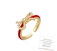 Anillos A Juego De Hilo Rojo Del Destino Para Madre E Hija, Anillo De Vínculo Irrompible Para Madre E Hija, Anillos De Lazo Para Madre E Hija, Conjunto De Joyas De Lazo De Circonita Cúbica (1PC)