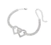 Anillos a juego Tobilleras de Plata de Ley en Capas Delicado Colgante Delicado Rhinestone Tobillera Perlas Tobillera Nombre Personalizado Bohemia (Plata, Talla Única)