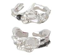 Anillos abiertos ajustables de metal resistente con exquisita artesanía, anillos únicos de sol y luna para entusiastas de la moda, promesa romántica