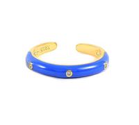 Anillos abiertos ajustables para mujer, de plata de ley 925 con efecto de goteo de color y circonita cúbica blanca redonda.