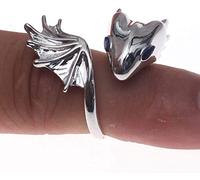 Anillos abiertos Anillos Punk Unisex Personalidad Exagerada Cobre Rojo Ojos Azules Anillos de Dragón Anillo Abierto redimensionable (Ojos Azules) Practical Treatment