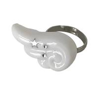 Anillos abiertos con ala de circonita cúbica brillante para mujeres y hombres, ajustable, punk gótico, accesorio de joyería de moda, con ala de ángel, circonita cúbica