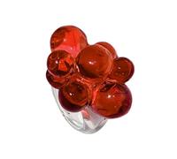 Anillos acrílicos con cuentas con diseños de moda y colores, anillos de flores, joyería única de mano, regalo para mujeres a la moda, cómodos, talla única, como se describe, como se describe