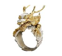 Anillos ajustables de dragón dorado de aspecto vintage con personalidad, adornos elegantes para los amantes de los accesorios de moda, uso diario