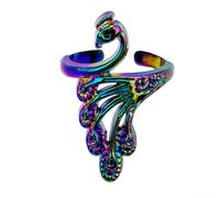 Anillos ajustables hechos a mano de punto de pavo real para guía de hilo de ganchillo, hechos con herramientas de tejer de metal de policarbonato para evitar que el hilo se resbale y mantener la