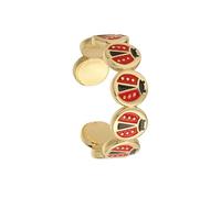 Anillos ajustables inspirados en mariquitas de seis estrellas, detalles artísticos esmaltados, accesorios de joyería hechos a mano, joyería abierta con seis puntos, talla única, como se describe, como