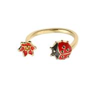 Anillos ajustables inspirados en mariquitas de seis estrellas, detalles esmaltados artísticos, accesorios de joyería hechos a mano, joyería ajustable para el uso diario, Como se describe, como se