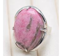 Anillos Ajustables Mujer,Anillo De Cristal Ajustable Línea Ovalada Piedra De Rodonita Anillo Abierto Piedra Natural Anillo De Plata Anillo De Eternidad Creativo Regalos De Joyería Encantadores Par