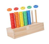 ＡＷＨＡＯ Anillos Apilables Juguete Educativo de Madera Juego de Clasificación de Colores Puzzle Sensorial con Aros para Aprendizaje Temprano Adecuado para