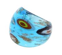 Anillos artísticos de cristal de Murano con incrustaciones únicas de arena dorada, accesorios étnicos para mujeres elegantes a la moda, One Size, como se describe, como se describe