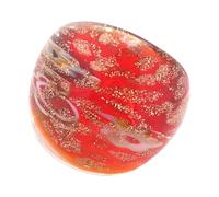 Anillos artísticos de cristal de Murano con incrustaciones únicas de arena dorada, accesorios étnicos para mujeres elegantes a la moda, One Size, como se describe, como se describe