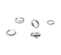 Anillos clásicos románticos de boda para mujer, diseño clásico y romántico, con forma de corazón, ajustable, de plata, para nudillos, regalo para mujer, joyería inteligente
