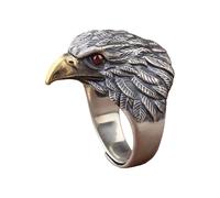 Anillos con diseño de pájaro detallado, vintage, ajustable, apertura de accesorios, cómodos anillos ajustables
