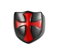 Anillos cruzados de acero inoxidable con diseño de aceite de goteo rojo irregular con personalidad para hombre