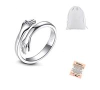 Anillos de abrazo de plata ajustable para hija, anillos de abrazo para adolescentes, joyería de graduación, cumpleaños, regalos de Navidad para hijas, metal no precioso, sin piedras preciosas