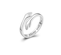 Anillos de Abrazo para Mujeres y Hombres, Anillo de Esperanza que Abraza en Acero Inoxidable Ajustable, Anillo Abrazo del Cielo - Un sincero obsequio para seres queridos, amigos y para ti mismo