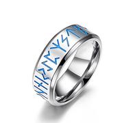 Anillos de Acero de Titanio Luminoso con runas vikingas nórdicas para Hombre, Estilo Punk Hip Hop Retro para Hombre, Novio, joyería de Motorista, Regalo Creativo