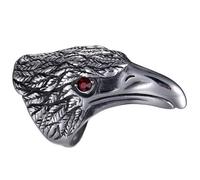 Anillos de acero inoxidable chapados en oro con circonitas rojas de cuervo, hechos a mano, accesorios de joyería para hombres y mujeres.