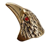 Anillos de acero inoxidable chapados en oro con circonitas rojas de cuervo, hechos a mano, accesorios de joyería para hombres y mujeres.