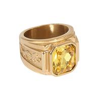 Anillos de acero inoxidable para hombre, anillo de compromiso para hombre, anillo de dragón con circonitas amarillas, anillos de regalo para hombres, 70 (22.3), Acero inoxidable, Circonita cúbica