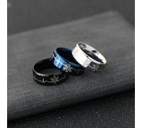 Anillos de acero inoxidable para hombre, mujer, hombre y mujer, anillo pulido de 8 mm con logotipo médico y patrón de ECG de acero inoxidable, Sin piedras preciosas