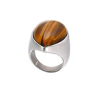 Anillos de acero inoxidable para mujer, de acero inoxidable, 26 mm, multicolor, con piedra de lágrima grande para hombres y mujeres, No es una piedra preciosa