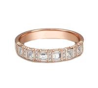 Anillos de amistad finos para mujer con moissanita, oro rosa de 18 quilates, talla 53 (16,9)
