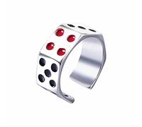 Anillos de ansiedad para mujeres y hombres, anillo de promesa gay, anillo de ansiedad, anillo giratorio de dados, plateado/negro/dorado, adjustable, Acero inoxidable