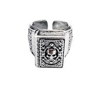Anillos de banda abierta de calavera vintage para mujeres y hombres, estilo punk, ajustable, expandible, gótico, esqueleto, libro mágico, nudillos, dedo, motociclista, cóctel, fiesta, anillo de ajuste