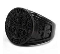 Anillos de banda para hombre con sello de cruz de las Escrituras vintage, hechos a mano, accesorios de joyería geniales