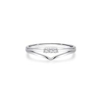 Anillos de banda para mujer, anillos para mí con diamante, plata, oro blanco y Pt950, regalos únicos para mujer, K 1/2, Oro blanco de 9 quilates, Diamante