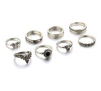 Anillos de barra punk retro para mujer 8 piezas Boho Knuckle Ring práctico y populareben tratado.