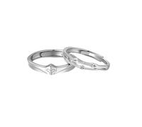 Anillos de boda Anillo de compromiso de plata de ley 925 para mujer, con circonitas, punto débil de la armadura, ajustable, actualización 3.0 para parejas lesbianas