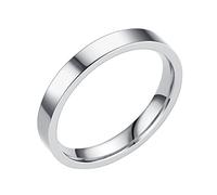 Anillos de boda de acero inoxidable sólido de 3 mm para mujer, anillos para hombres, anillos geométricos lisos, talla 6 13, anillos de amor propio, 6, Acero inoxidable, Sin piedras preciosas