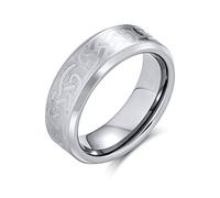 Anillos de Boda de Titanio Anchos Personalizados Unisex Nudo de Amor Infinito Celta Vikingo Irlandés 7MM para Hombres Mujeres Tono Plateado Mate 7MM Personalizable
