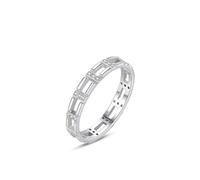 Anillos de boda para mujer, anillo de propuesta de matrimonio, diseño geométrico hueco de cadena con moissanita, oro blanco y platino, talla 57 (18.1)