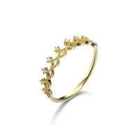 Anillos de boda para mujer, bonito anillo para mujer, corona con circonita cúbica, oro amarillo de 18,1 quilates, X 1/2, Oro amarillo de 18 quilates, Zirconia cúbica