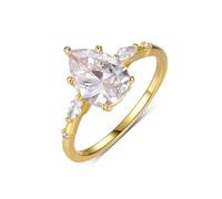 Anillos de boda para mujeres, anillos para mujer, gotas de agua frescas con moissanite de 2 quilates de oro amarillo de 14 quilates, talla 65 (20,7)