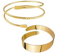 Anillos De Brazo De 2 Piezas, Anillos De Brazo De Metal Geométrico, Anillos De Brazo Retorcidos, Anillos De Brazo De Ajuste Abierto, Anillos De Fijación De Manga, Conjunto De Pulsera De Puño