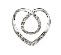 Anillos de Bufanda Broche de hebilla seda for camiseta, broches bufanda corazón, chal cristal, Clip anillo, bufandas, sujetador, Pin botón anudado, accesorios Para mujeres(Silver)