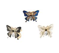 Anillos de Bufanda Hebilla de bufanda mariposa for mujer, aleación tridimensional, tres anillos, hebillas fijación decorativas for ropa versátiles Para mujeres(MULTI)
