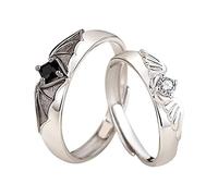 Anillos de celebridad a juego para parejas y amigas, bonitas joyas para él, mujeres, hombres, tamaño ajustable, más pequeño compatible con hacer, A, Metal, Sin piedras preciosas