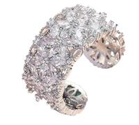 Anillos de circonita cúbica, de flores - de cobre estético - de circonita - Joyería de mujer Accesorios para el dedo para el uso diario, Día de San Valentín