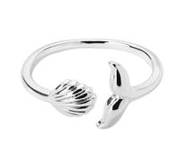 Anillos de citas abiertos ajustables con forma de cola de ballena, joyería de metal, ideal para fiestas y regalos elegantes, talla única, como se describe, como se describe